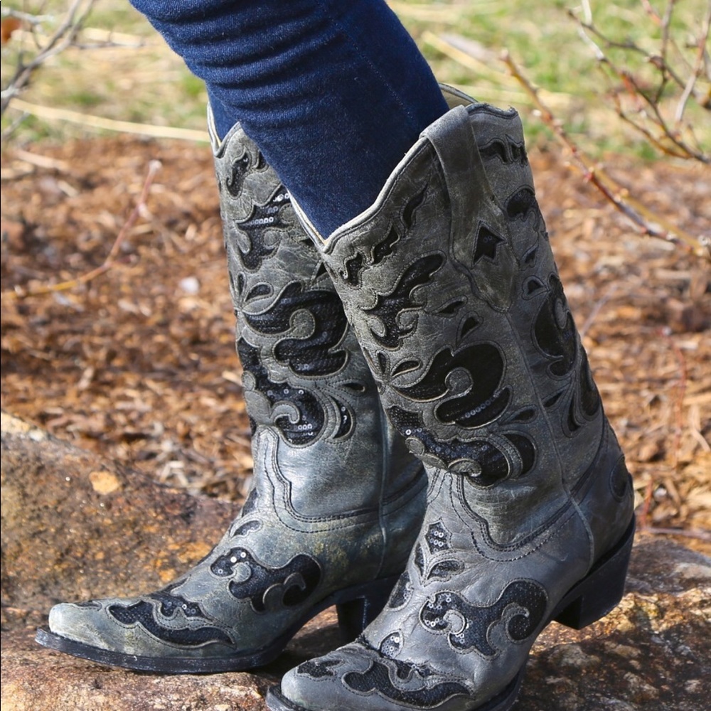 Black corral boots